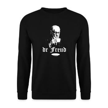 Dr Freud Tea Time Portrait - Unisex Sweatshirt - black - Front - Alina (178cm) & Michal (187cm)