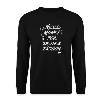 Need Money for Better Fashion – Trend Hoodie - Unisex Pullover - Schwarz - Vorne - Alina (178cm) & Michal (187cm)