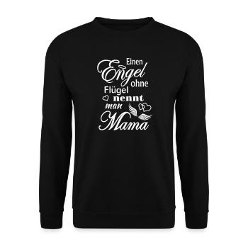 Un ange sans ailes est appelé la meilleure maman de maman - Sweat-shirt Unisexe - noir - Devant - Alina (178cm) & Michal (187cm)