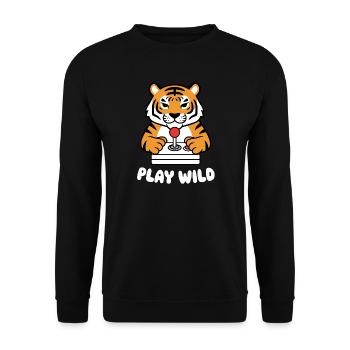 Tiger Arcade Play Wild - Unisex Sweatshirt - black - Front - Alina (178cm) & Michal (187cm)