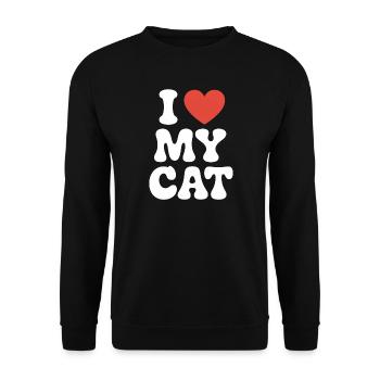 I Love My Cat Ich Liebe Meine Katze - Unisex Sweatshirt - black - Front - Alina (178cm) & Michal (187cm)