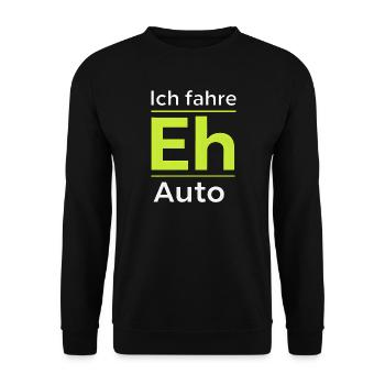 Voiture électrique Expressions amusantes sur la mobilité électrique Voiture électrique - Sweat-shirt Unisexe - noir - Devant - Alina (178cm) & Michal (187cm)