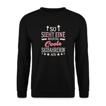 Voilà à quoi ressemble un skieur vraiment cool - Sweat-shirt Unisexe - noir - Devant - Alina (178cm) & Michal (187cm)