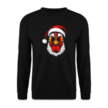 Santa Chicken, Funny Christmas Chicken Xmas - Unisex Sweatshirt - black - Front - Alina (178cm) & Michal (187cm)