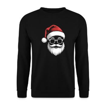 Cool Santa with sunglasses - Unisex Sweatshirt - black - Front - Alina (178cm) & Michal (187cm)