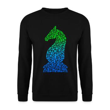 Pièces d’échecs Jeu d’échecs Joueur d’échecs - Sweat-shirt Unisexe - noir - Devant - Alina (178cm) & Michal (187cm)