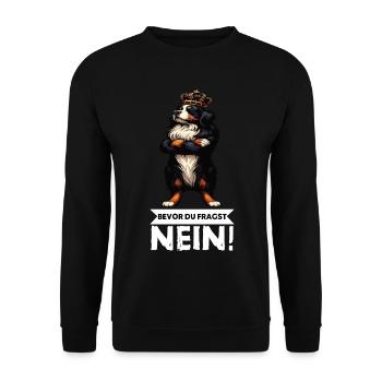 Before you ask Bernese Mountain Dog Mountain Dogs - Unisex Sweatshirt - black - Front - Alina (178cm) & Michal (187cm)