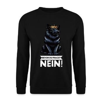 Avant de demander aux chiens de berger noir - Sweat-shirt Unisexe - noir - Devant - Alina (178cm) & Michal (187cm)