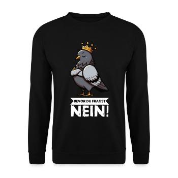 Bevor Du Fragst Taube Tauben Taubenliebhaber Vogel - Unisex Pullover - Schwarz - Vorne - Alina (178cm) & Michal (187cm)