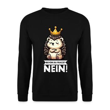 Bevor Du Fragst Igel Igelliebhaber Igelfan Stachel - Unisex Pullover - Schwarz - Vorne - Alina (178cm) & Michal (187cm)