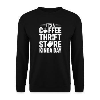 Coffee Thrift Store Kindaday Day - Unisex Sweatshirt - black - Front - Alina (178cm) & Michal (187cm)