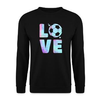 Love Football T-Shirt – Sport & Heart Design - Unisex Sweatshirt - black - Front - Alina (178cm) & Michal (187cm)