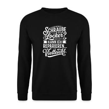 Vis desserrée ? Peut-être une réparation - Sweat-shirt Unisexe - noir - Devant - Alina (178cm) & Michal (187cm)