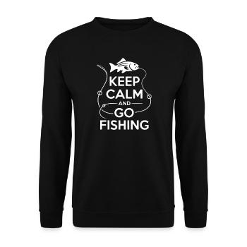 Keep Calm and go fishing - Unisex Pullover - Schwarz - Vorne - Alina (178cm) & Michal (187cm)