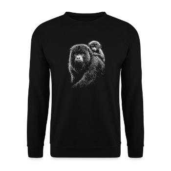 Howler monkey - Unisex Sweatshirt - black - Front - Alina (178cm) & Michal (187cm)