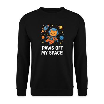 Paws Off My Space! - Unisex Pullover - Schwarz - Vorne - Alina (178cm) & Michal (187cm)