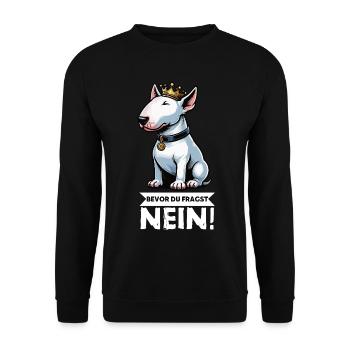 Bevor Du Fragst Miniatur Bullterrier Bully Bullys - Unisex Pullover - Schwarz - Vorne - Alina (178cm) & Michal (187cm)