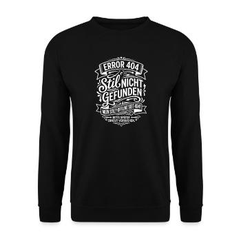 Stil Nicht Gefunden – Error 404 - Unisex Pullover - Schwarz - Vorne - Alina (178cm) & Michal (187cm)