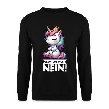 Avant que vous ne demandiez, pas de licorne licornes fan de licorne - Sweat-shirt Unisexe - noir - Devant - Alina (178cm) & Michal (187cm)