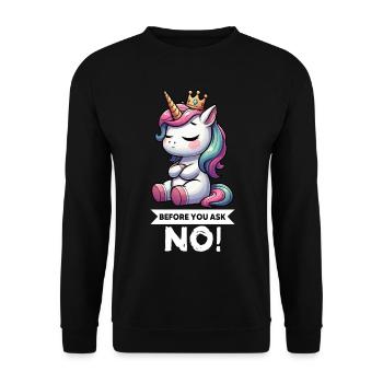 Avant que vous ne demandiez, pas de licorne licorne fan de licorne - Sweat-shirt Unisexe - noir - Devant - Alina (178cm) & Michal (187cm)