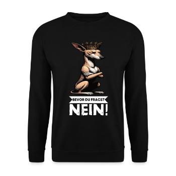 Avant que vous ne demandiez No Podencos Podencos Podencohund - Sweat-shirt Unisexe - noir - Devant - Alina (178cm) & Michal (187cm)