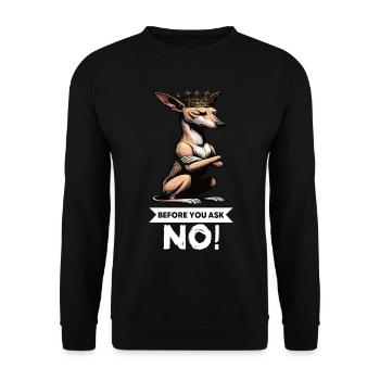 Avant de demander à Podenco Podencos Podencoliebhaber - Sweat-shirt Unisexe - noir - Devant - Alina (178cm) & Michal (187cm)
