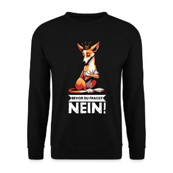 Avant que vous ne demandiez No Podencos Podencos Podencohund - Sweat-shirt Unisexe - noir - Devant - Alina (178cm) & Michal (187cm)