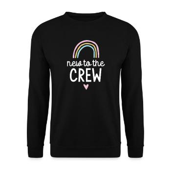 New to the Crew Baby 2026 Geschenk Schwangerschaft - Unisex Pullover - Schwarz - Vorne - Alina (178cm) & Michal (187cm)