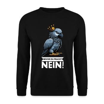 Avant que vous ne demandiez : pas de perroquet gris d’Afrique, perroquet, perroquet, perroquet, perroquet - Sweat-shirt Unisexe - noir - Devant - Alina (178cm) & Michal (187cm)