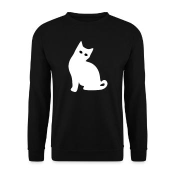 Silhouette de chat – Cadeau pour l’amoureux des chats - Sweat-shirt Unisexe - noir - Devant - Alina (178cm) & Michal (187cm)