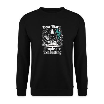 Dear Diary People Are Exhausting - Unisex Sweatshirt - black - Front - Alina (178cm) & Michal (187cm)