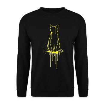 Silhouette de chat Look doré - Sweat-shirt Unisexe - noir - Devant - Alina (178cm) & Michal (187cm)