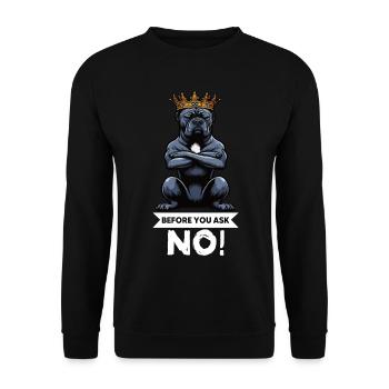 Avant de demander Cane Corso Cane Corsos Corso Corso Héliceur - Sweat-shirt Unisexe - noir - Devant - Alina (178cm) & Michal (187cm)