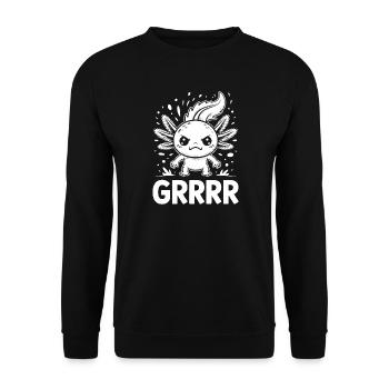 Winged Grump Axolotl - Unisex Sweatshirt - black - Front - Alina (178cm) & Michal (187cm)