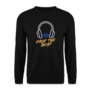 Waveform Drop the Beat Kopfhörer - Unisex Pullover - Schwarz - Vorne - Alina (178cm) & Michal (187cm)