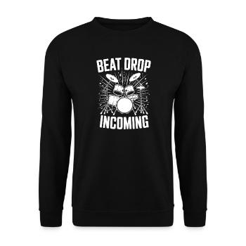 Schlagzeug Beat Drop Batterie entrante - Sweat-shirt Unisexe - noir - Devant - Alina (178cm) & Michal (187cm)