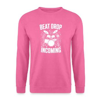 Schlagzeug Beat Drop Incoming Drumset Drums - Unisex Pullover - Pink - Vorne