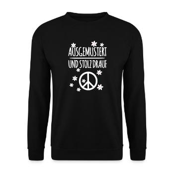 Peace Symbol Ausgemustert - Unisex Pullover - Schwarz - Vorne - Alina (178cm) & Michal (187cm)