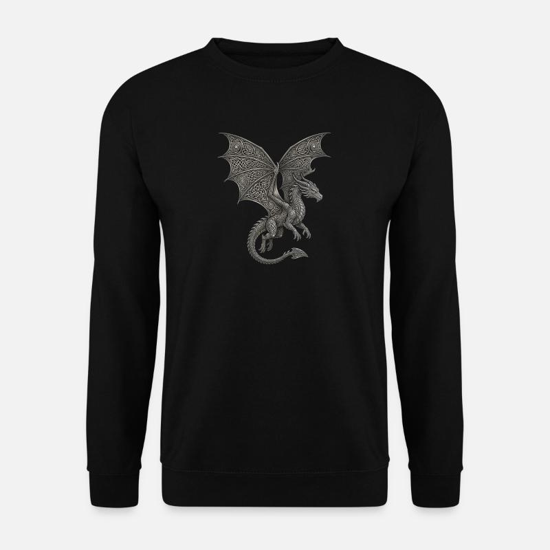 Dragon Noble Celtic Knot Pattern - Unisex Sweatshirt - black