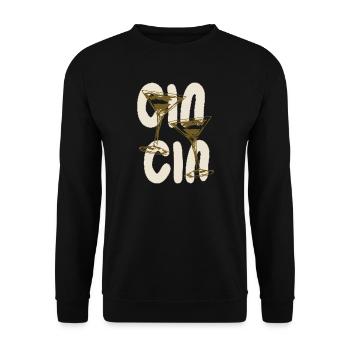 Gin Gin Martini Cocktail Funny Nightlife Graphic - Unisex Sweatshirt - black - Front - Alina (178cm) & Michal (187cm)