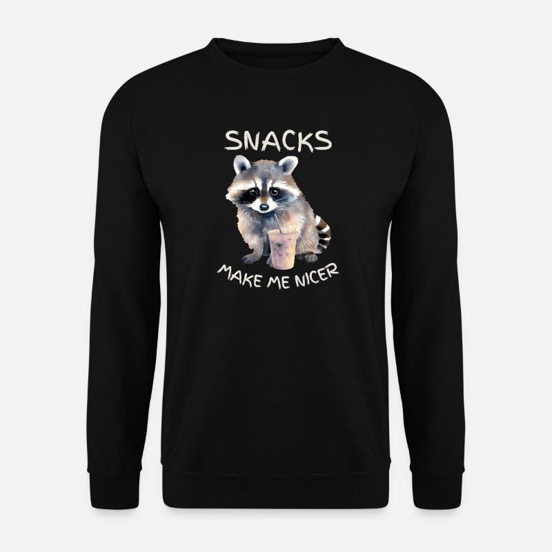 Waschbär-Snackzeit - Unisex Pullover - Schwarz