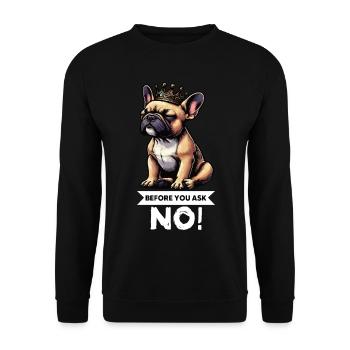 Before You Ask French Bulldog Frenchie - Unisex Sweatshirt - black - Front - Alina (178cm) & Michal (187cm)
