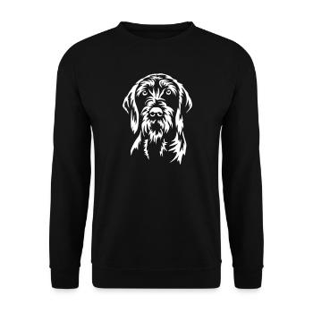 Pudelpointer Kopf "Black Edition" - Unisex Pullover - Schwarz - Vorne - Alina (178cm) & Michal (187cm)