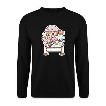 Obstacle au saut de poney Kawaii - Sweat-shirt Unisexe - noir - Devant - Alina (178cm) & Michal (187cm)