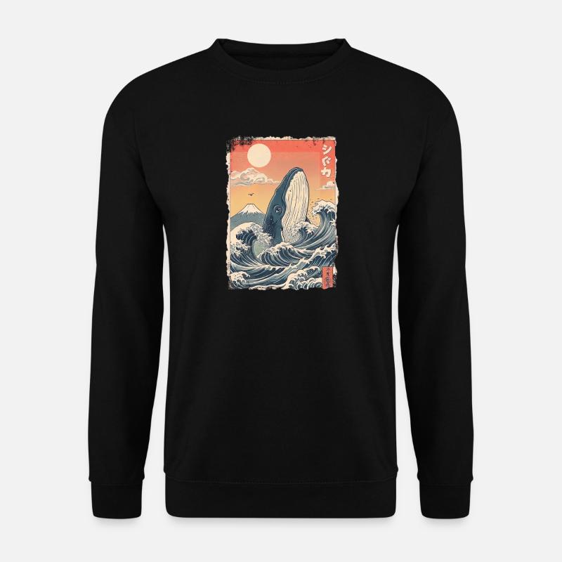 kawaii whale - Unisex Sweatshirt - black