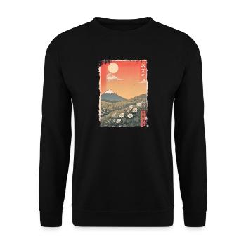 Kawaii Blumen - Unisex Pullover - Schwarz - Vorne - Alina (178cm) & Michal (187cm)
