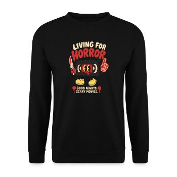 Living For Horror Movies - Unisex Pullover - Schwarz - Vorne - Alina (178cm) & Michal (187cm)