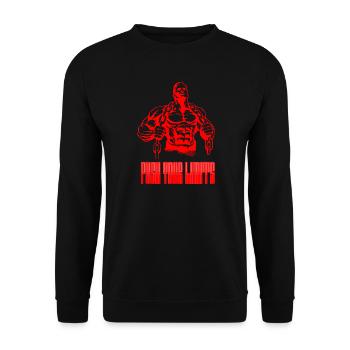 Repoussez vos limites - Culturisme et détermination - Sweat-shirt Unisexe - noir - Devant - Alina (178cm) & Michal (187cm)