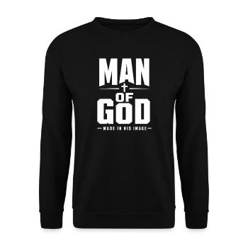 Man Of God Made In His Image Christian Faith - Unisex Sweatshirt - black - Front - Alina (178cm) & Michal (187cm)
