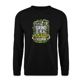 Le grind, c’est la vraie vie de joueur - Sweat-shirt Unisexe - noir - Devant - Alina (178cm) & Michal (187cm)